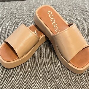 CCOCCI Women's Beige Mules